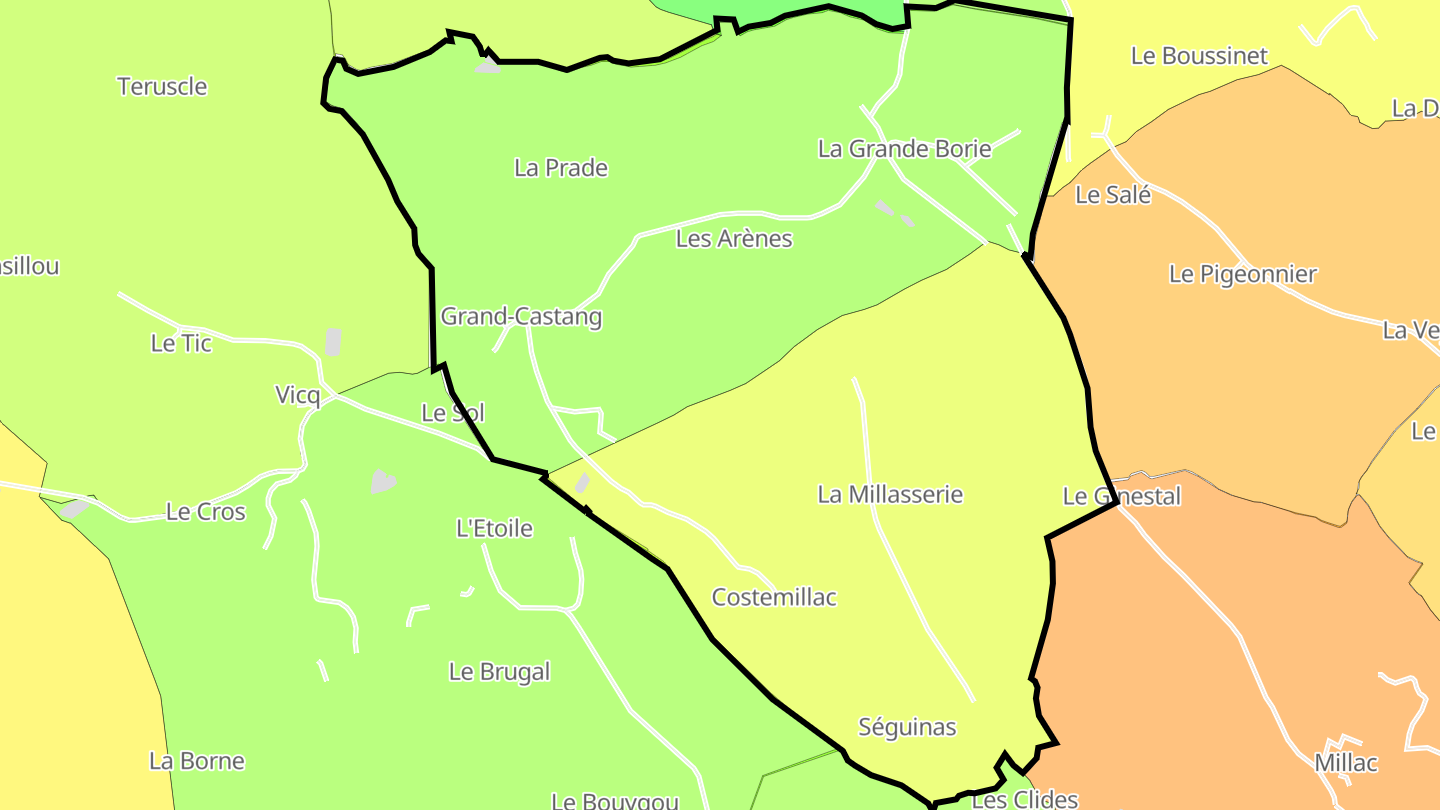 Carte des prix de l'immobilier Grand-Castang
