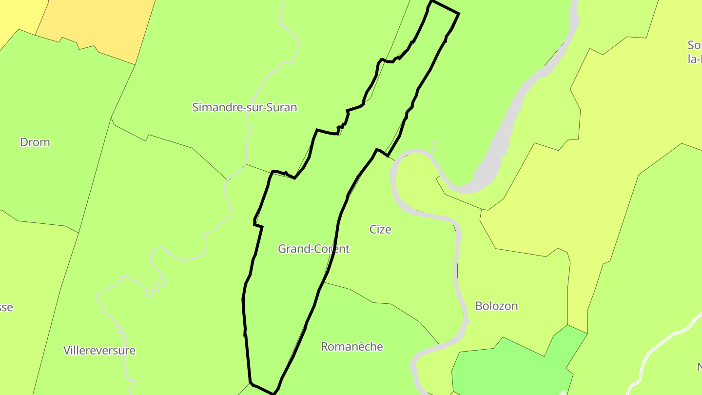Carte des prix de l'immobilier Grand-Corent