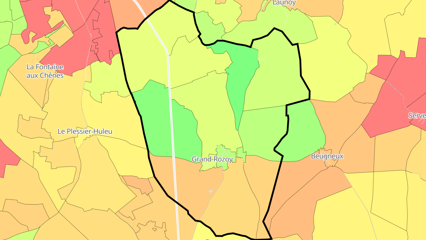 Carte des prix de l'immobilier Grand-Rozoy
