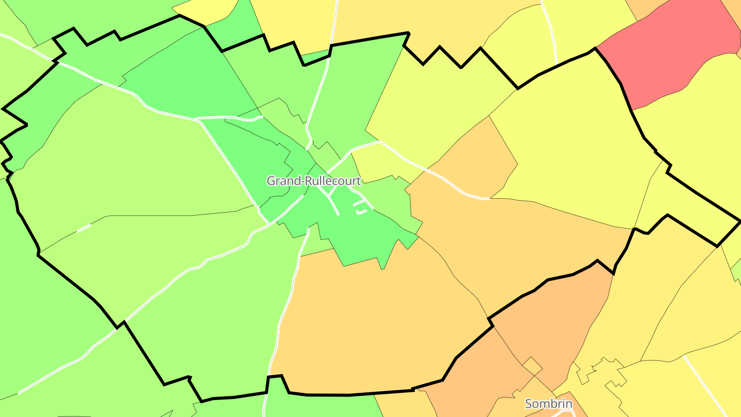 Carte des prix de l'immobilier Grand-Rullecourt