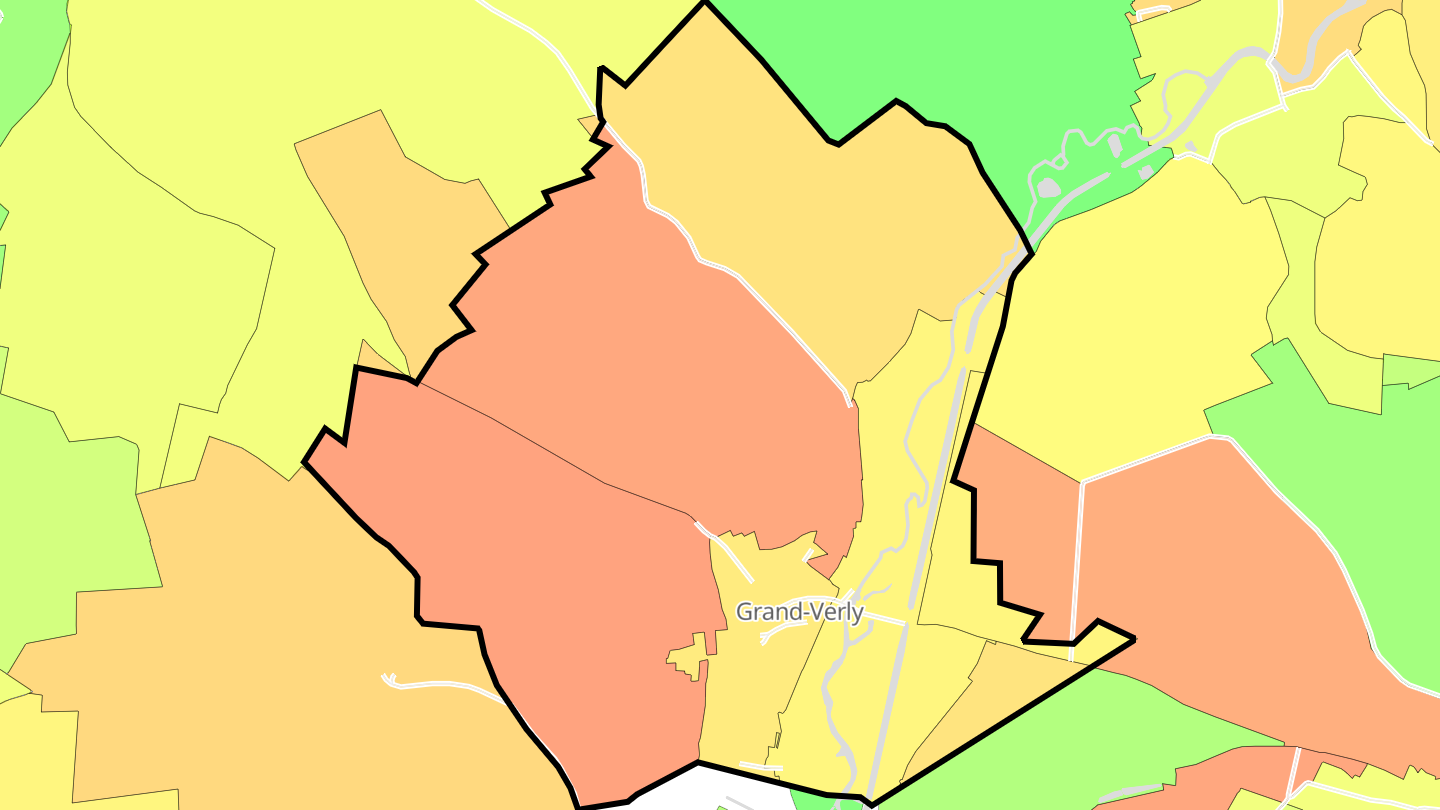 Carte des prix de l'immobilier Grand-Verly