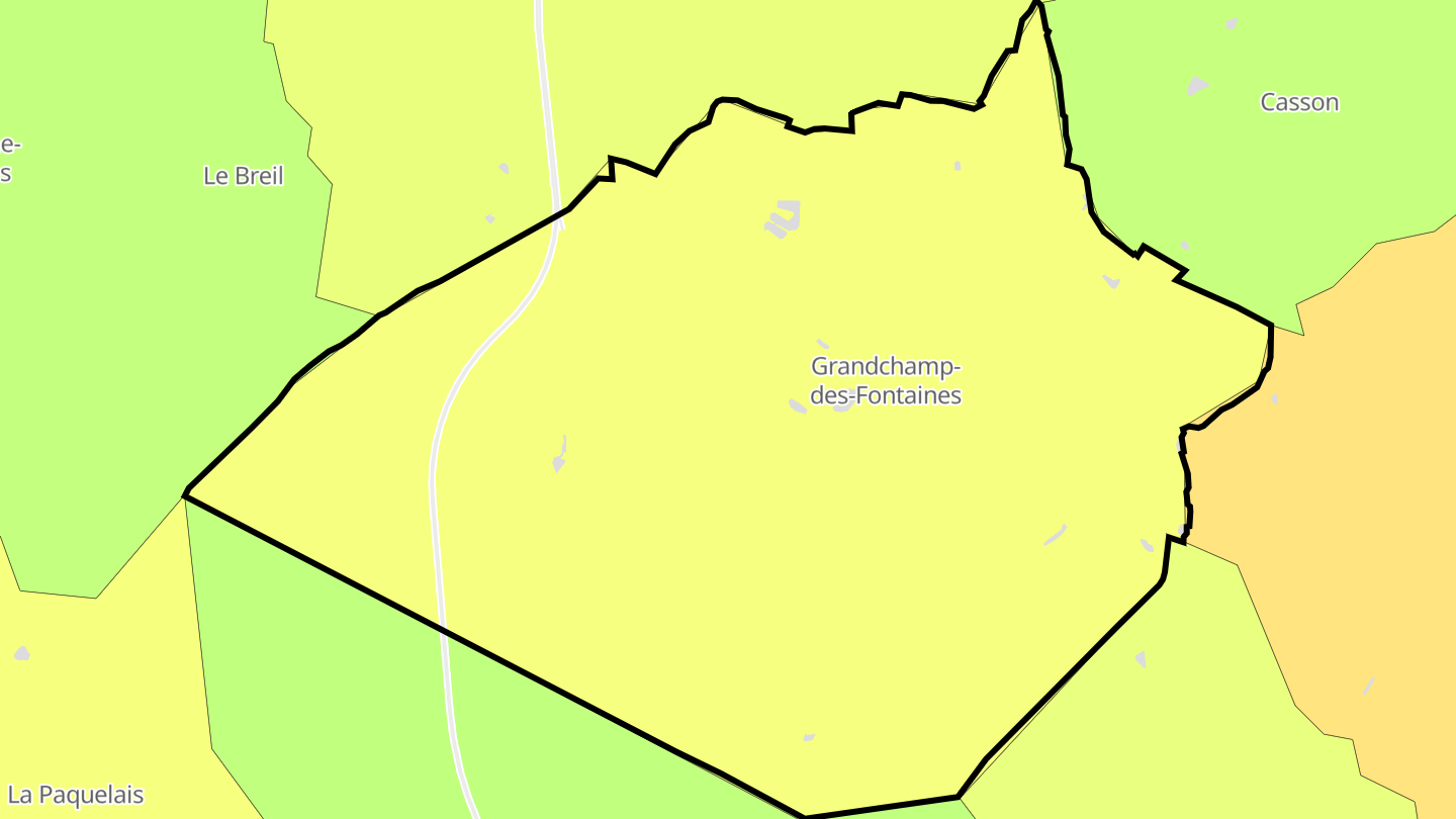 Carte des prix de l'immobilier Grandchamp-des-Fontaines