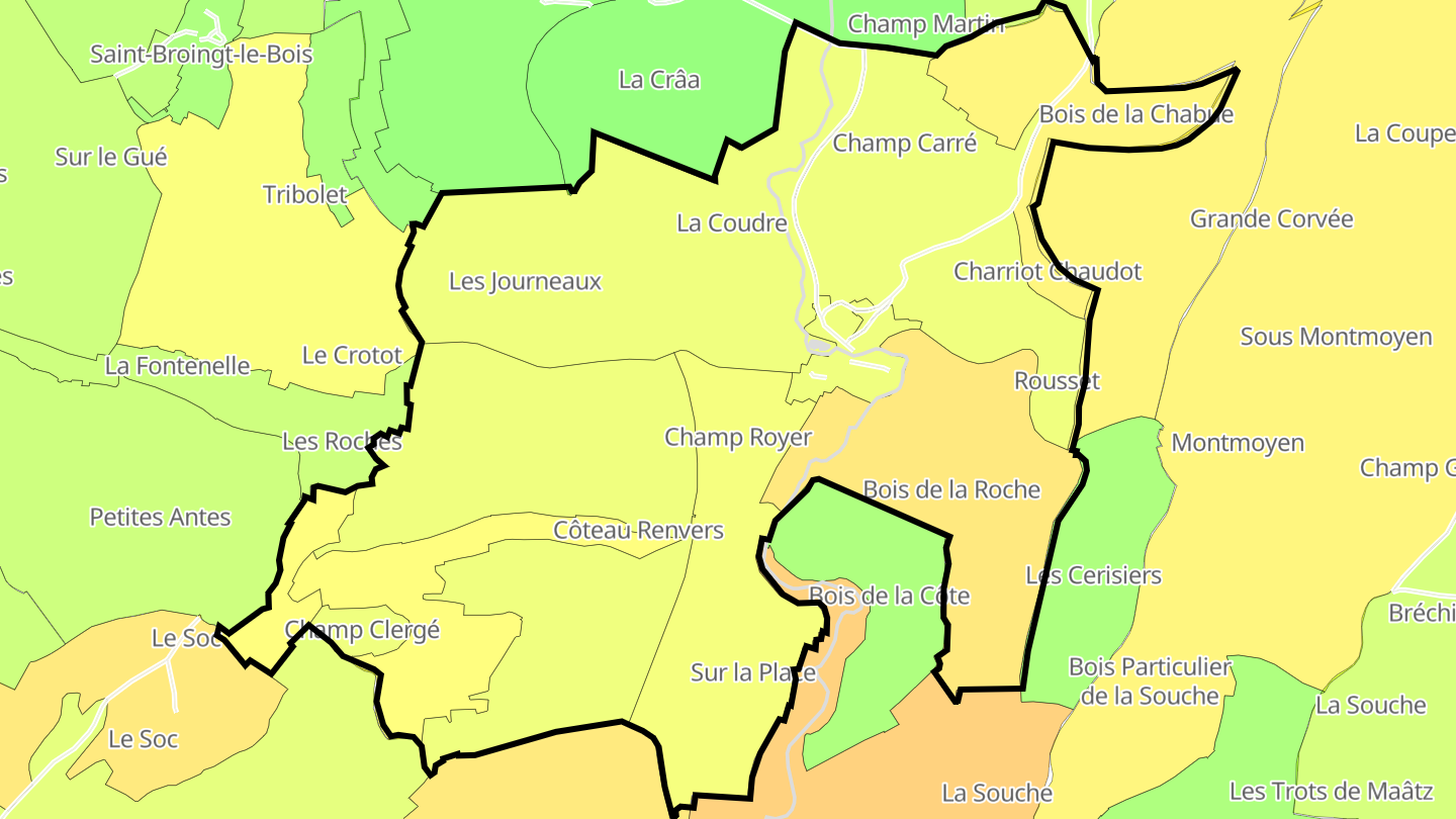 Carte des prix de l'immobilier Grandchamp