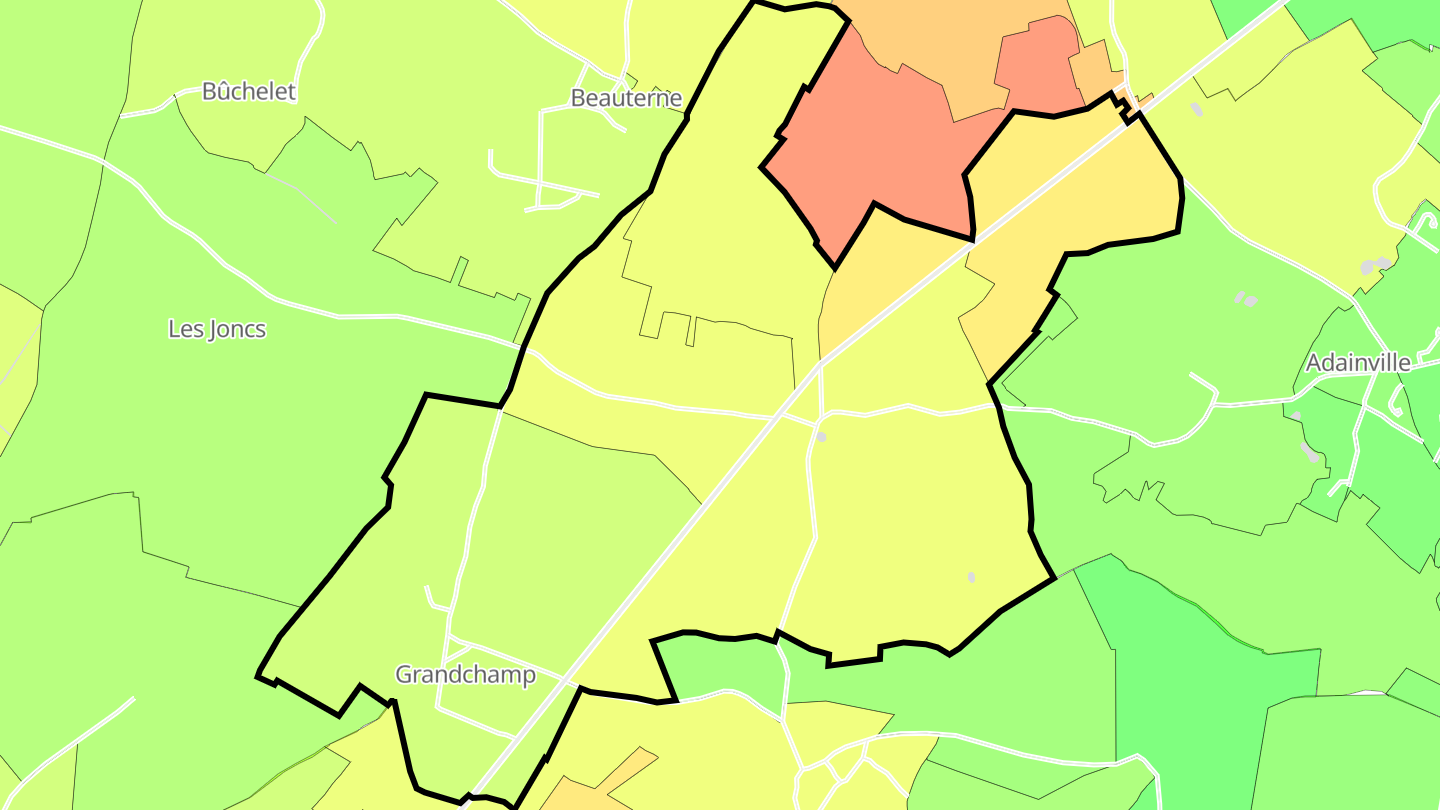 Carte des prix de l'immobilier Grandchamp