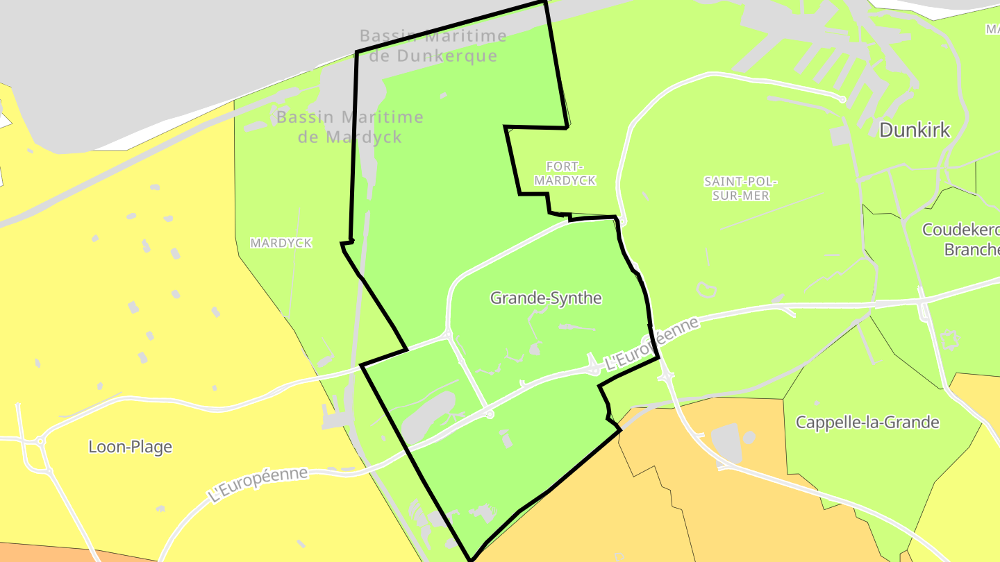Carte des prix de l'immobilier Grande-Synthe