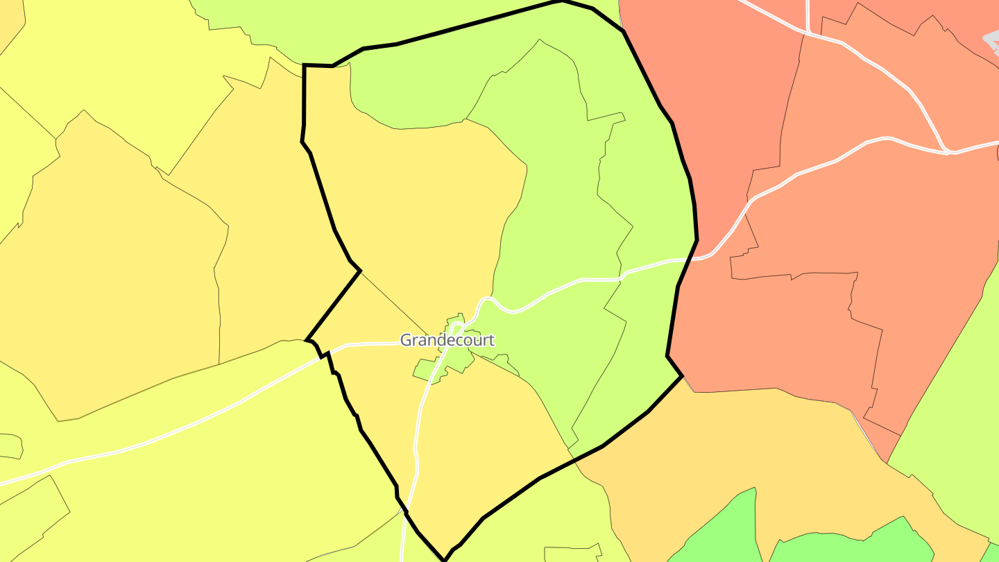 Carte des prix de l'immobilier Grandecourt
