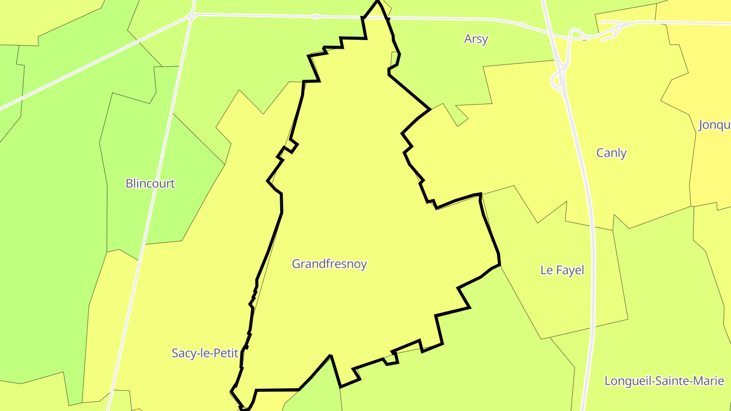 Carte des prix de l'immobilier Grandfresnoy