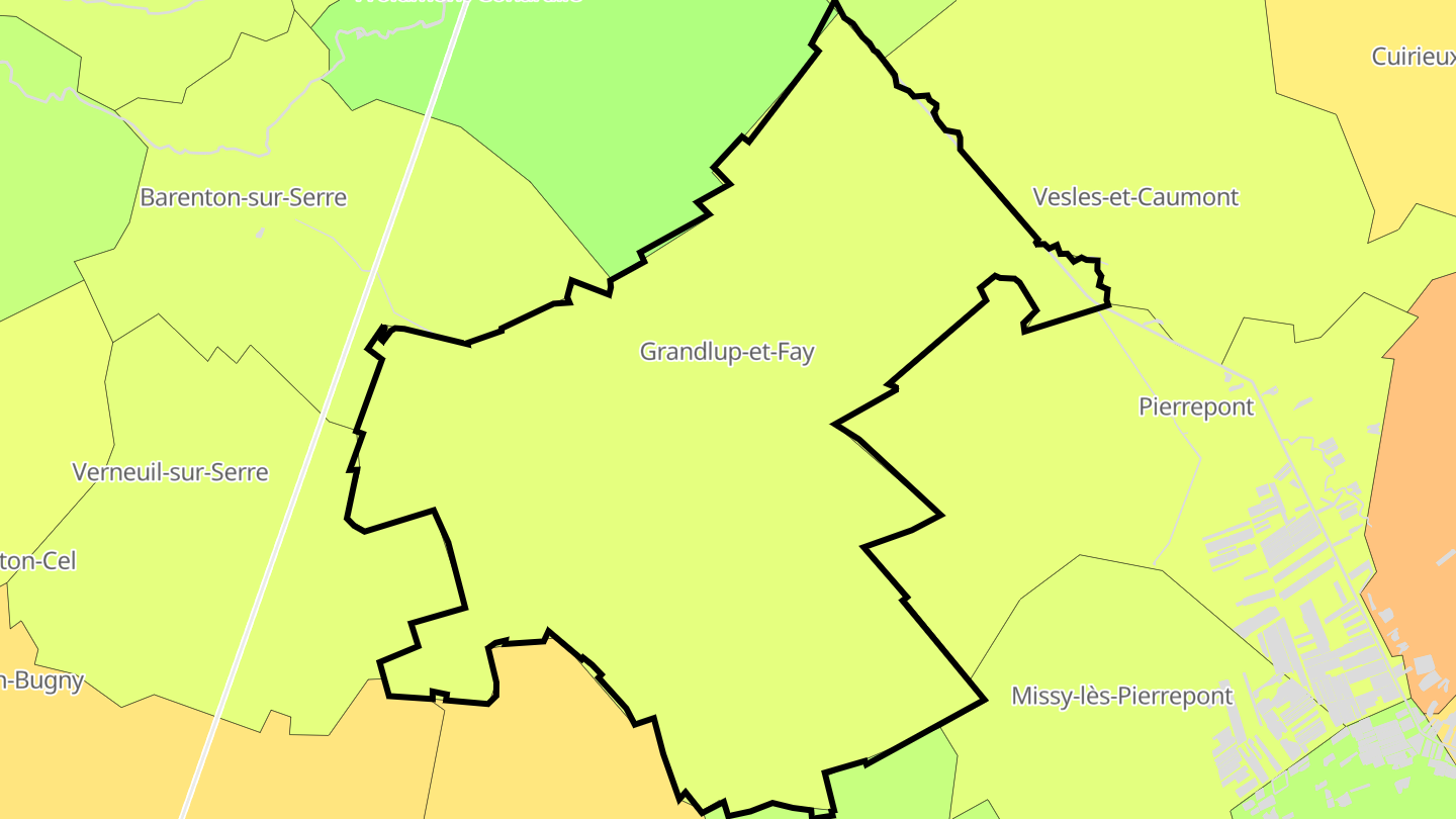 Carte des prix de l'immobilier Grandlup-et-Fay