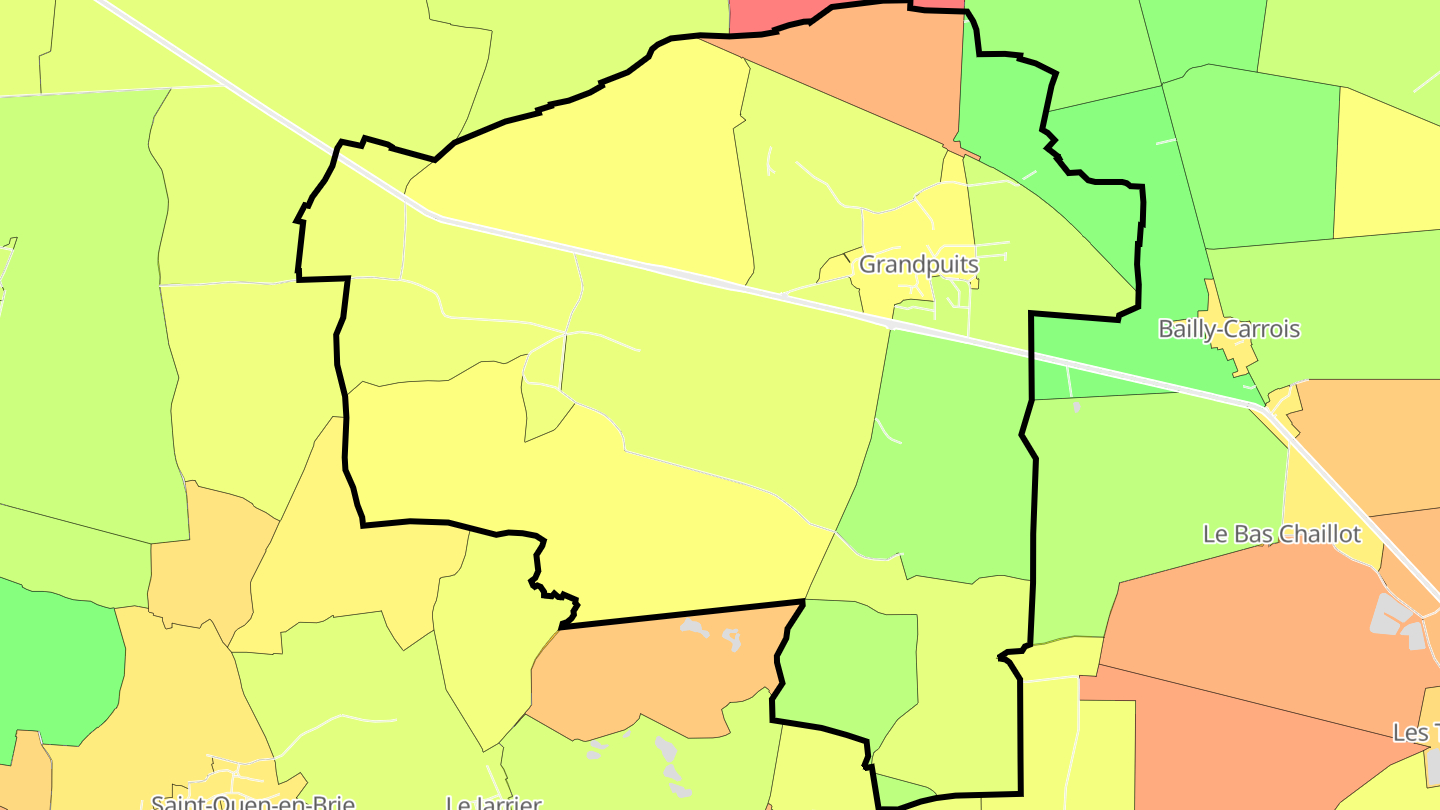 Carte des prix de l'immobilier Grandpuits