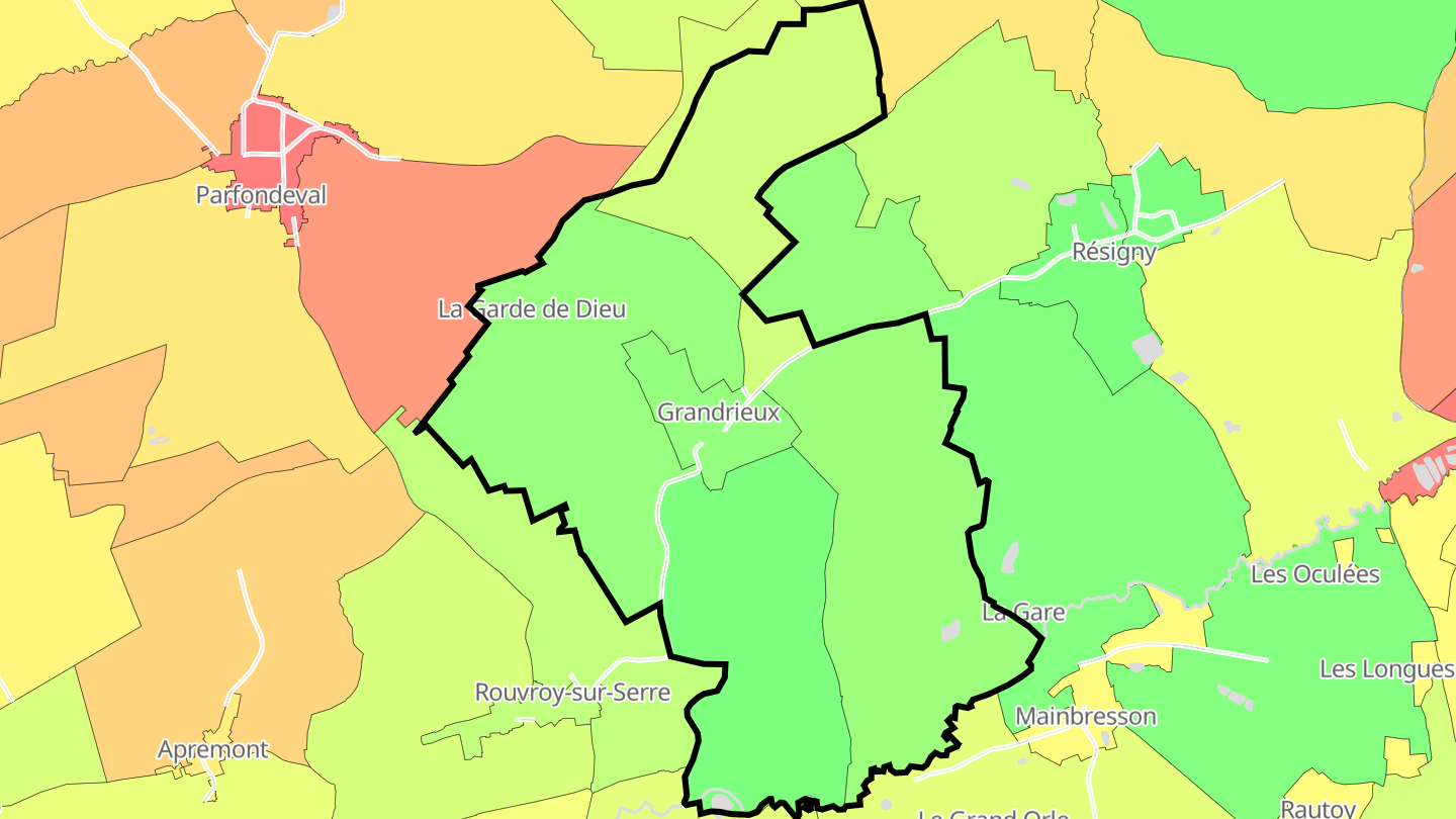 Carte des prix de l'immobilier Grandrieux