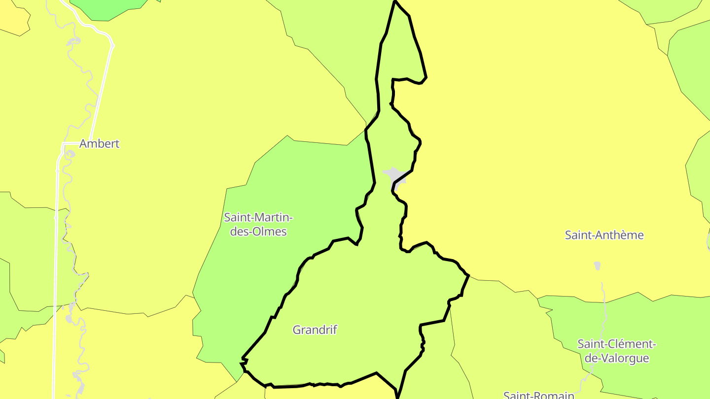 Carte des prix de l'immobilier Grandrif