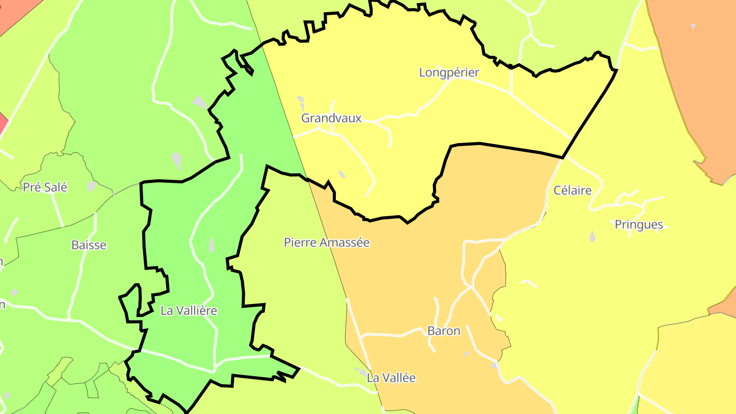 Carte des prix de l'immobilier Grandvaux