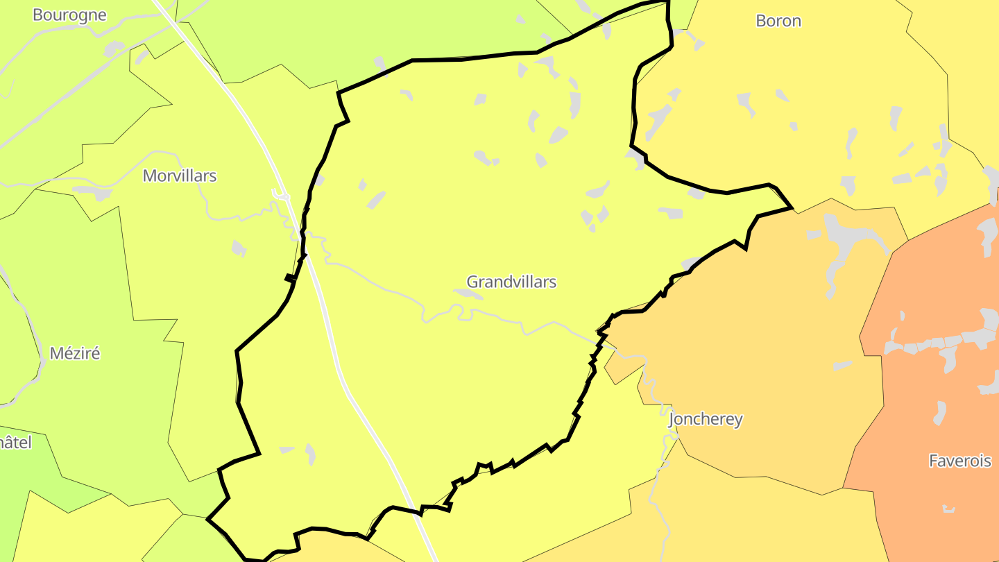 Carte des prix de l'immobilier Grandvillars