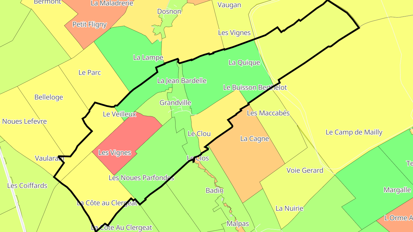 Carte des prix de l'immobilier Grandville