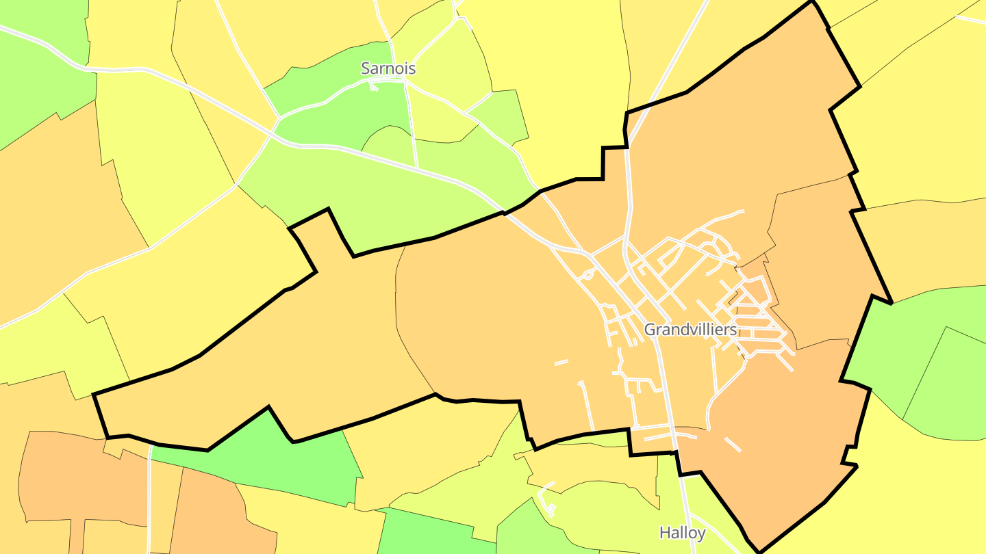 Carte des prix de l'immobilier Grandvilliers