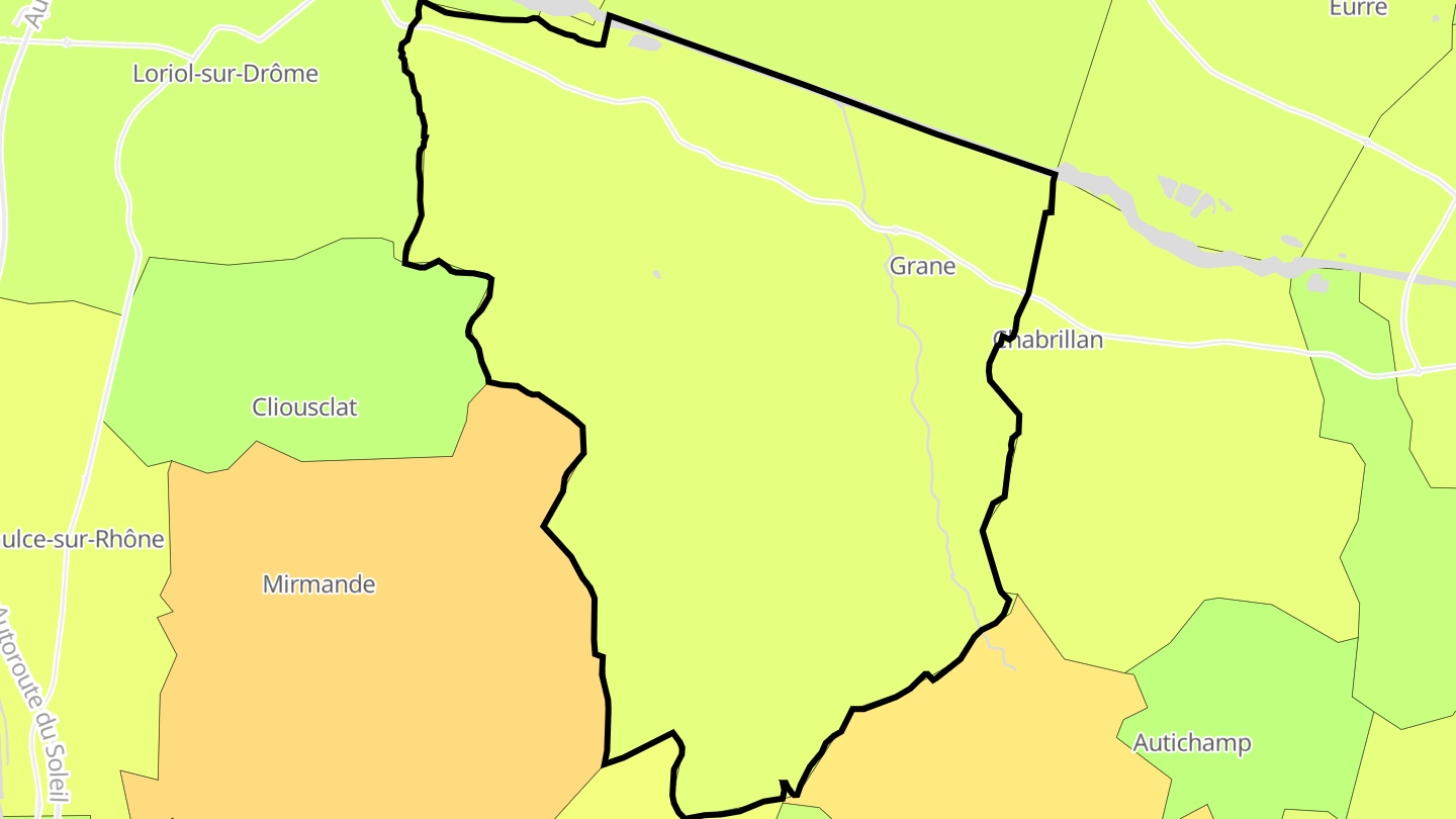 Carte des prix de l'immobilier Grane