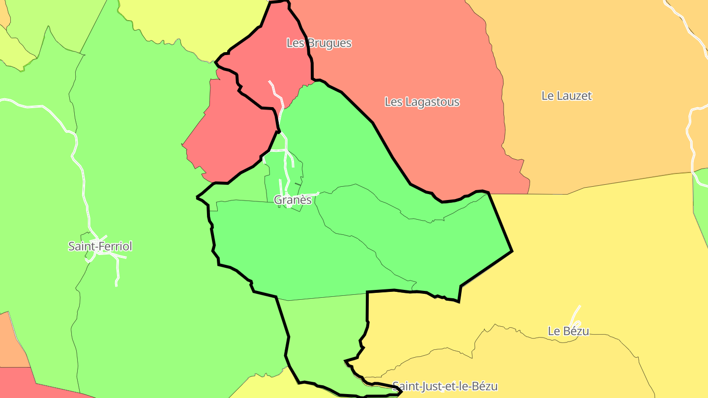 Carte des prix de l'immobilier Granès