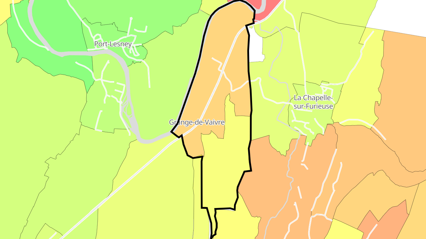 Carte des prix de l'immobilier Grange-de-Vaivre