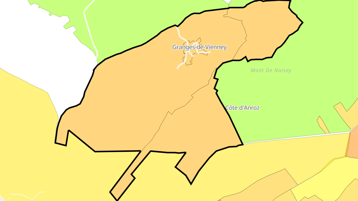 Carte des prix de l'immobilier Granges-de-Vienney