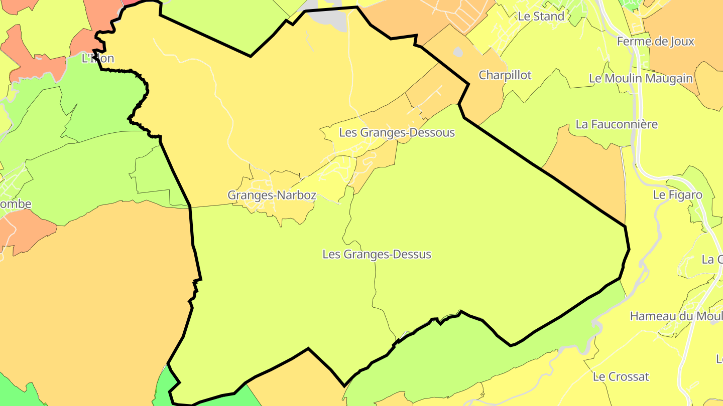 Carte des prix de l'immobilier Granges-Narboz
