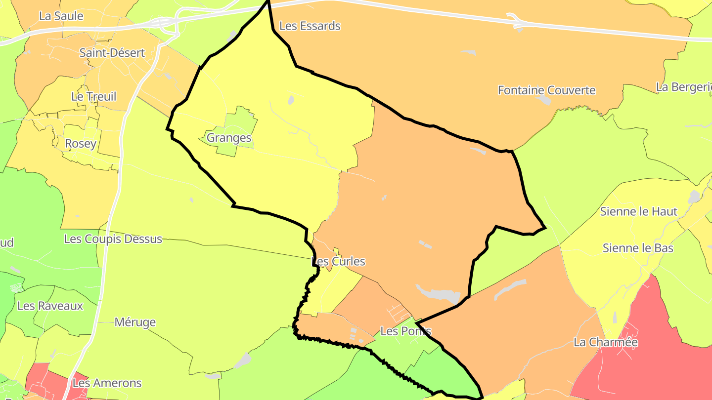 Carte des prix de l'immobilier Granges