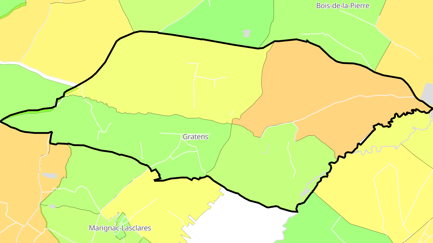 Carte des prix de l'immobilier Gratens