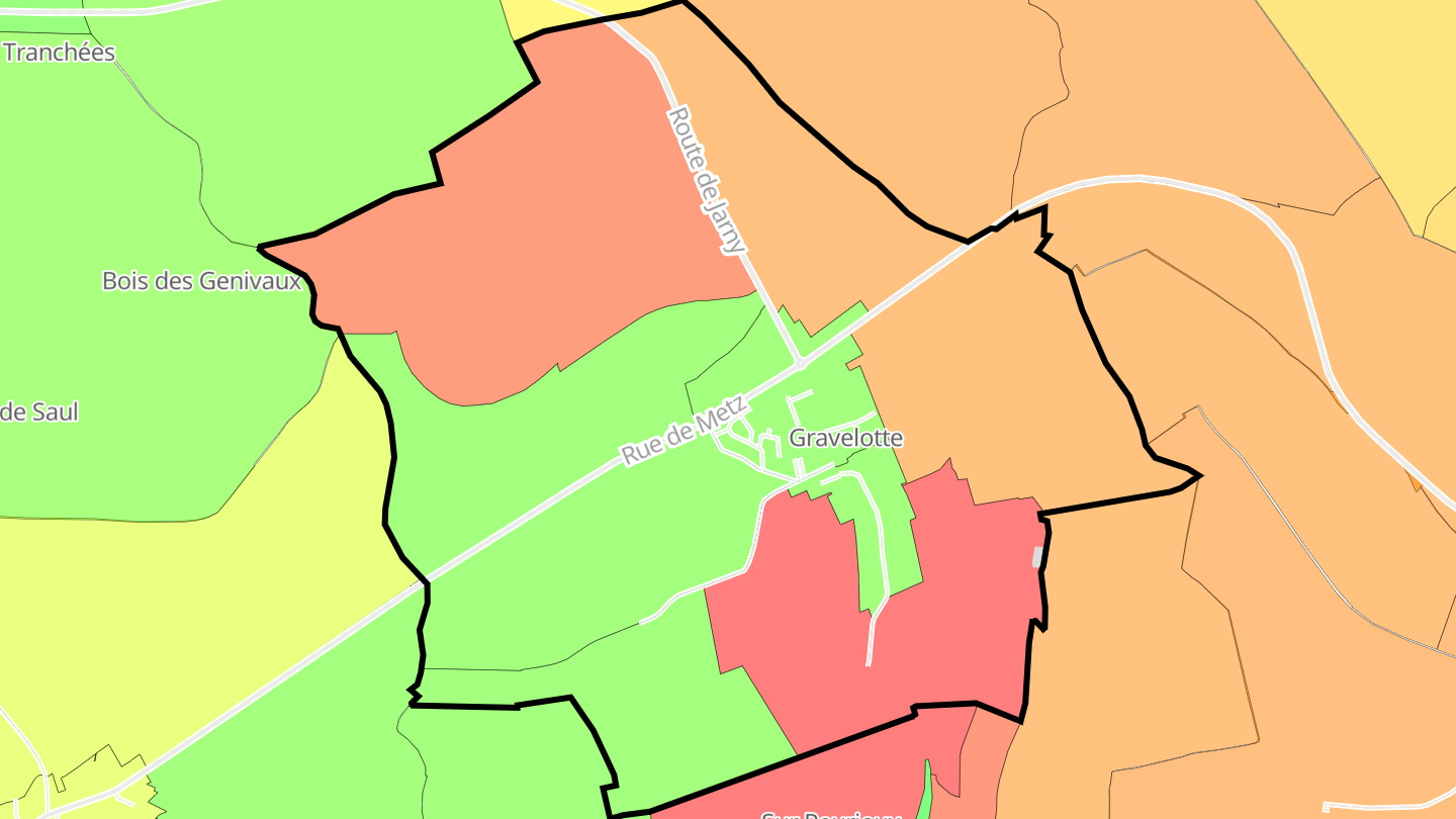 Carte des prix de l'immobilier Gravelotte