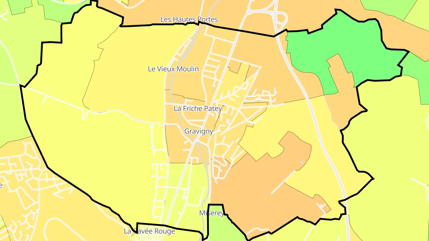 Carte des prix de l'immobilier Gravigny