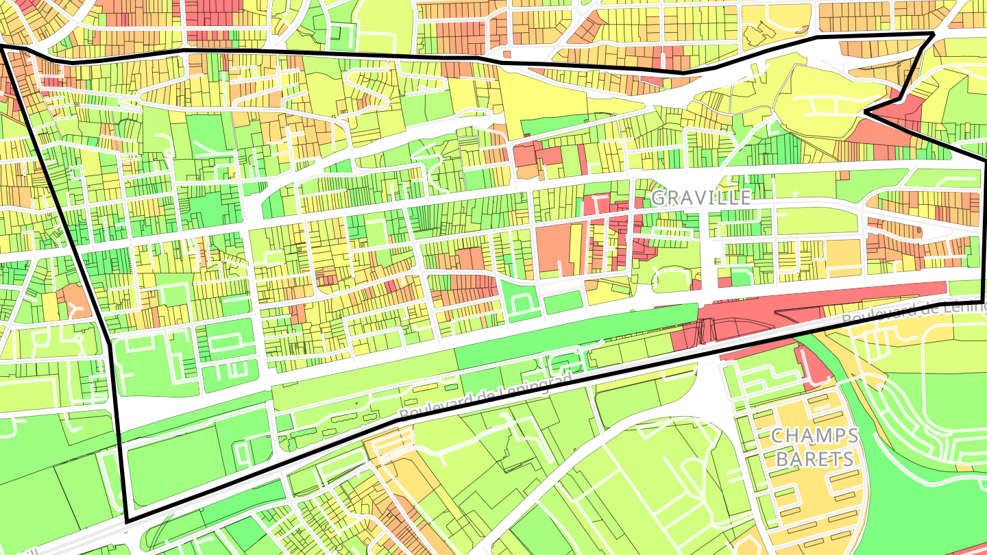 Carte des prix de l'immobilier Graville