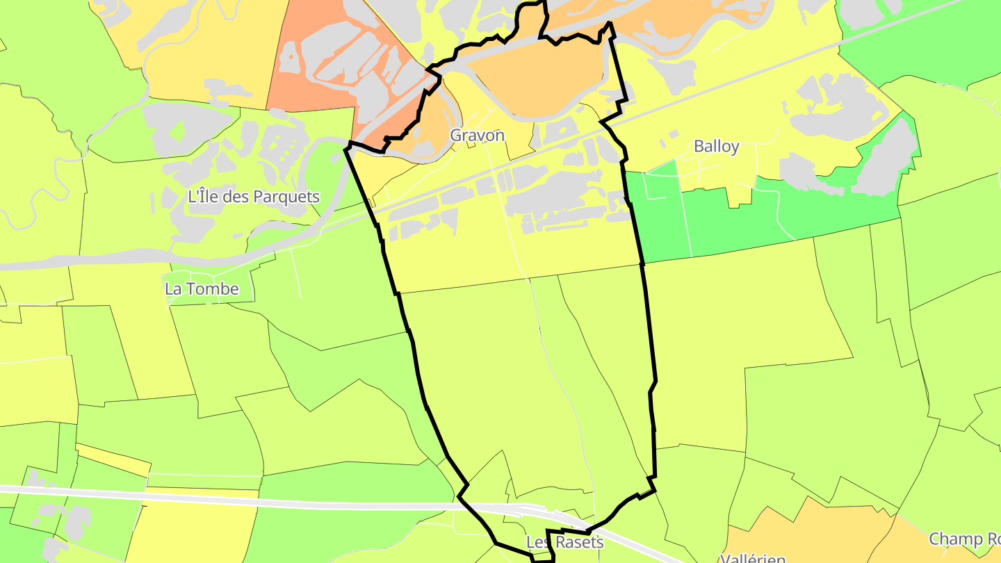 Carte des prix de l'immobilier Gravon