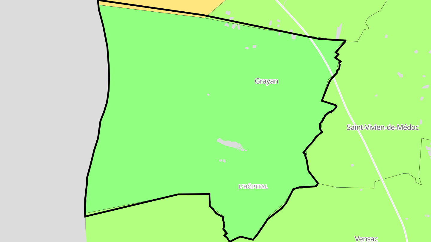 Carte des prix de l'immobilier Grayan-et-l'Hôpital