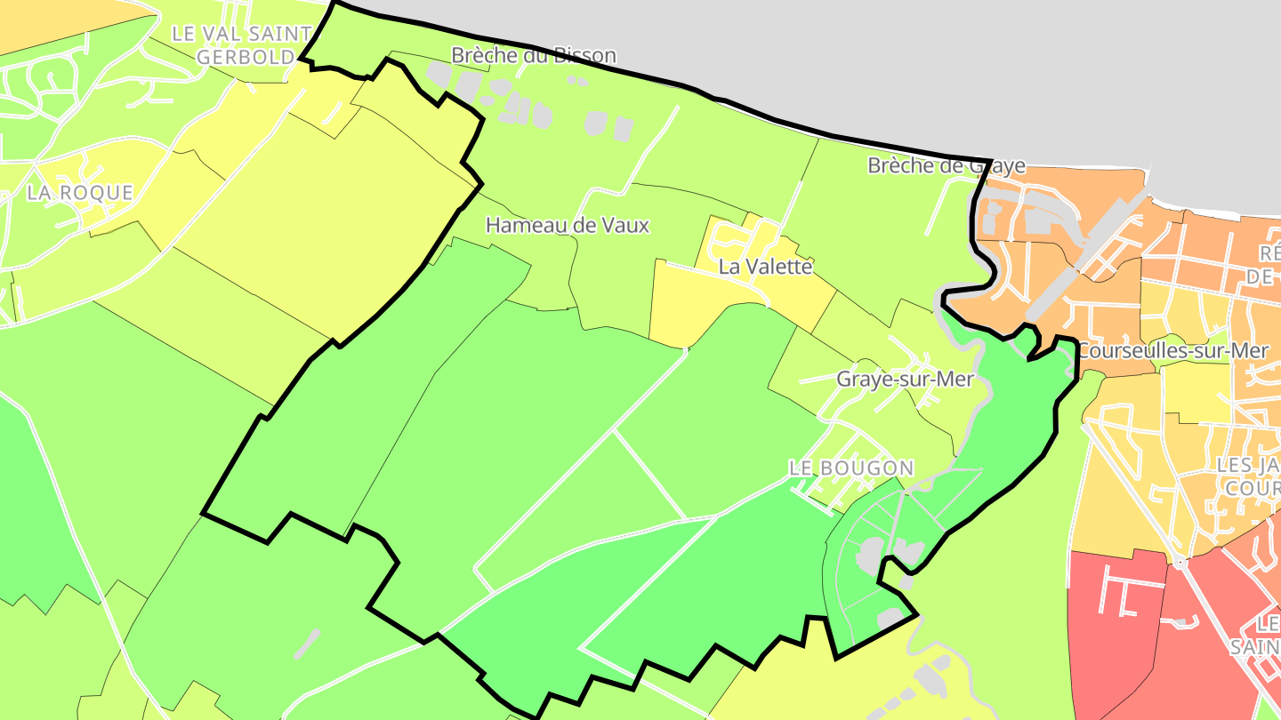 Carte des prix de l'immobilier Graye-sur-Mer