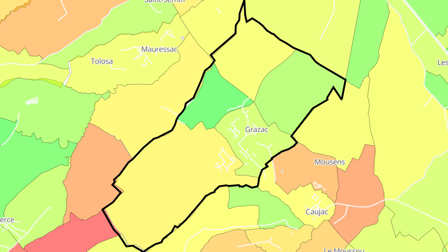 Carte des prix de l'immobilier Grazac