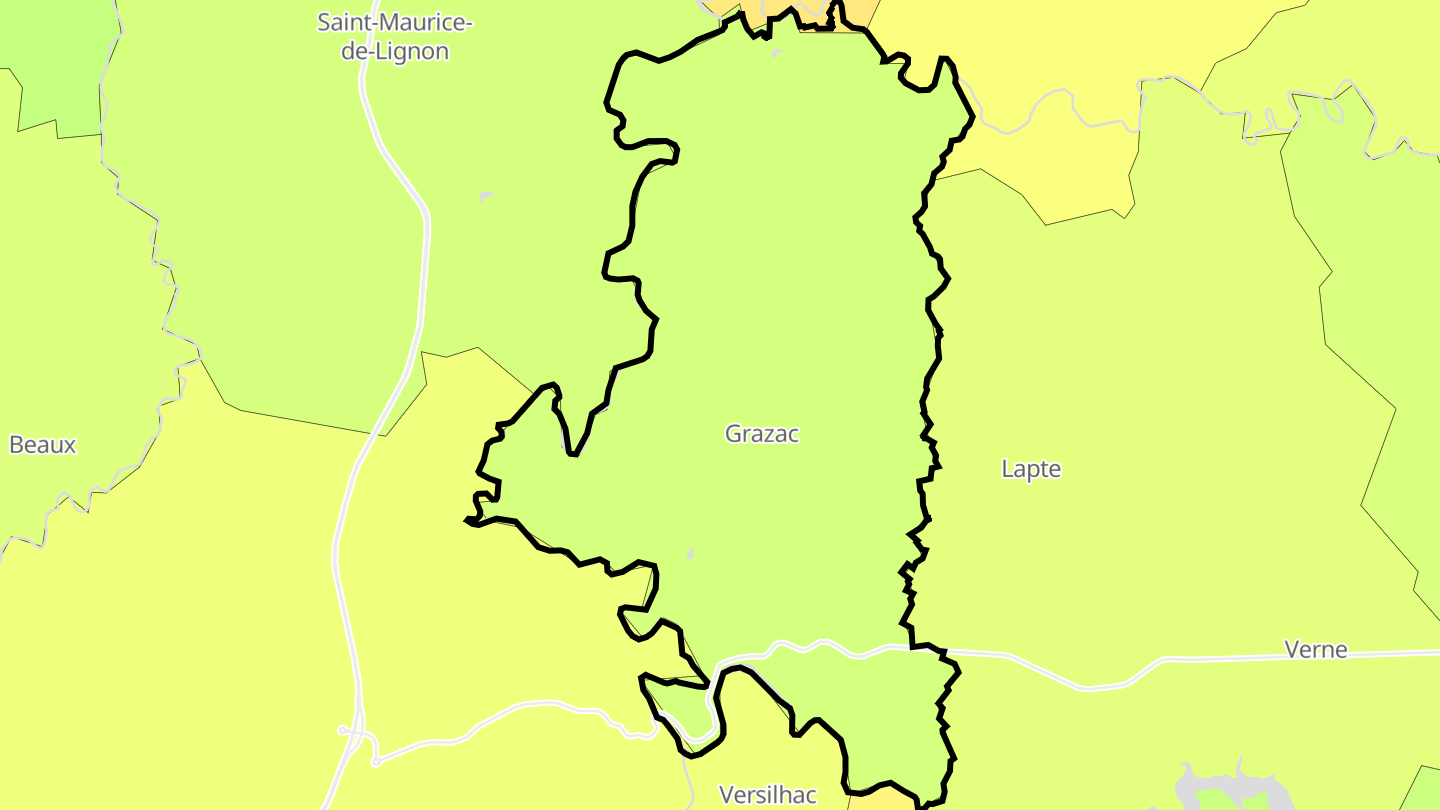 Carte des prix de l'immobilier Grazac