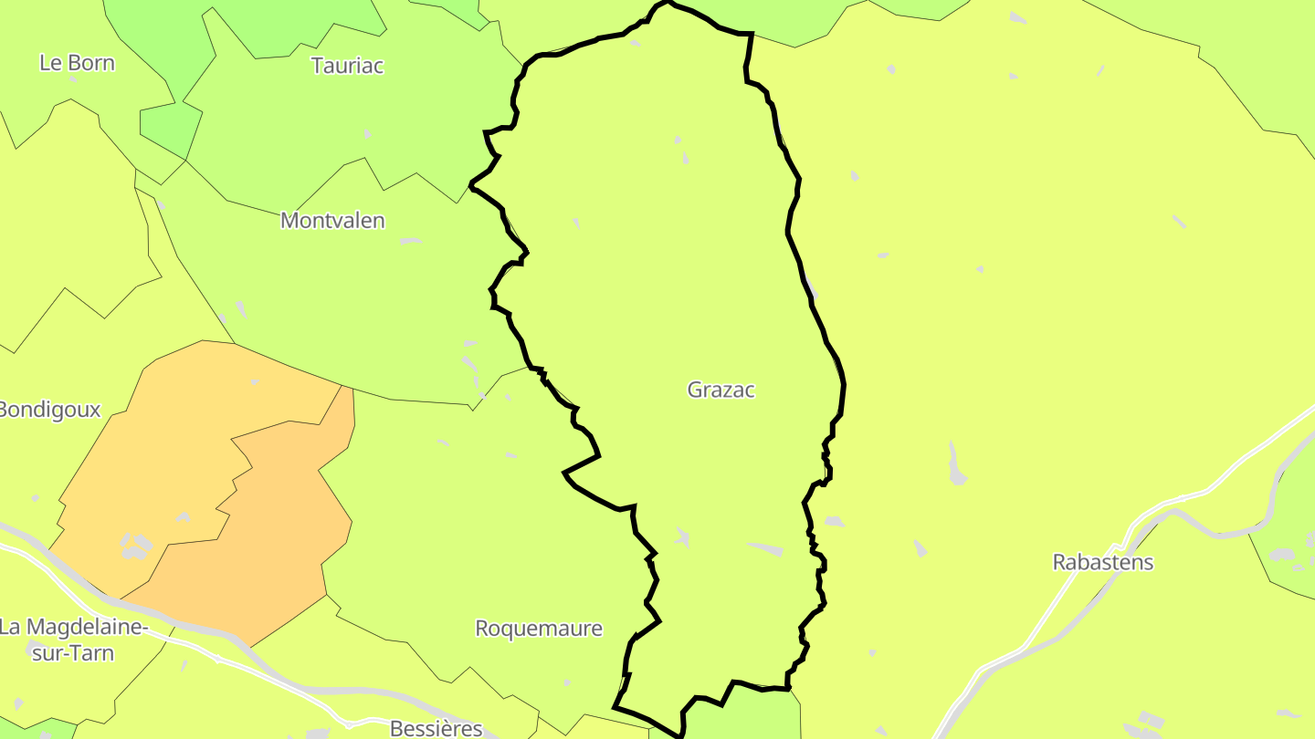 Carte des prix de l'immobilier Grazac