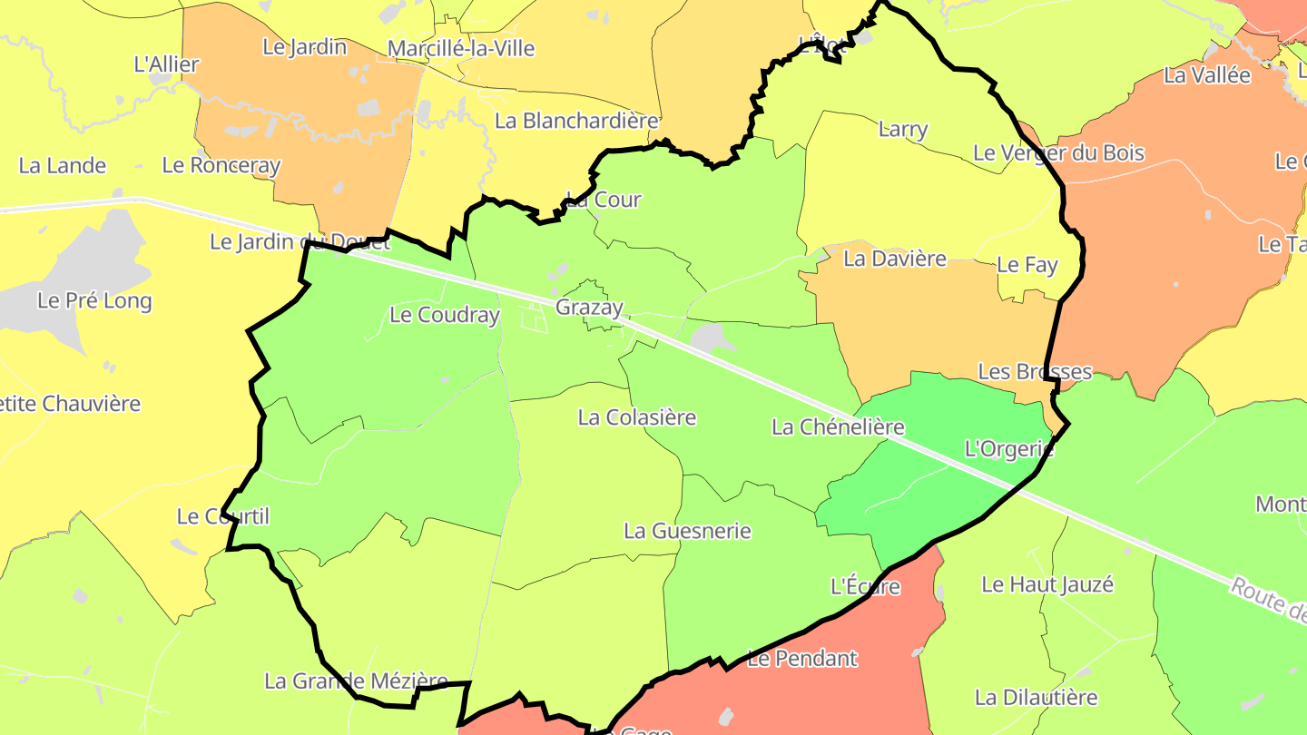 Carte des prix de l'immobilier Grazay