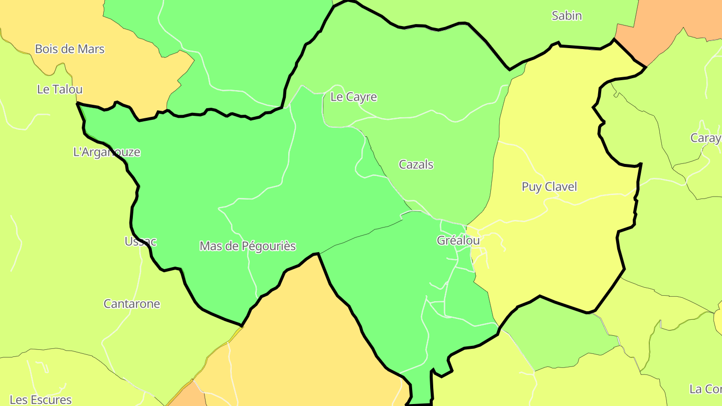 Carte des prix de l'immobilier Gréalou
