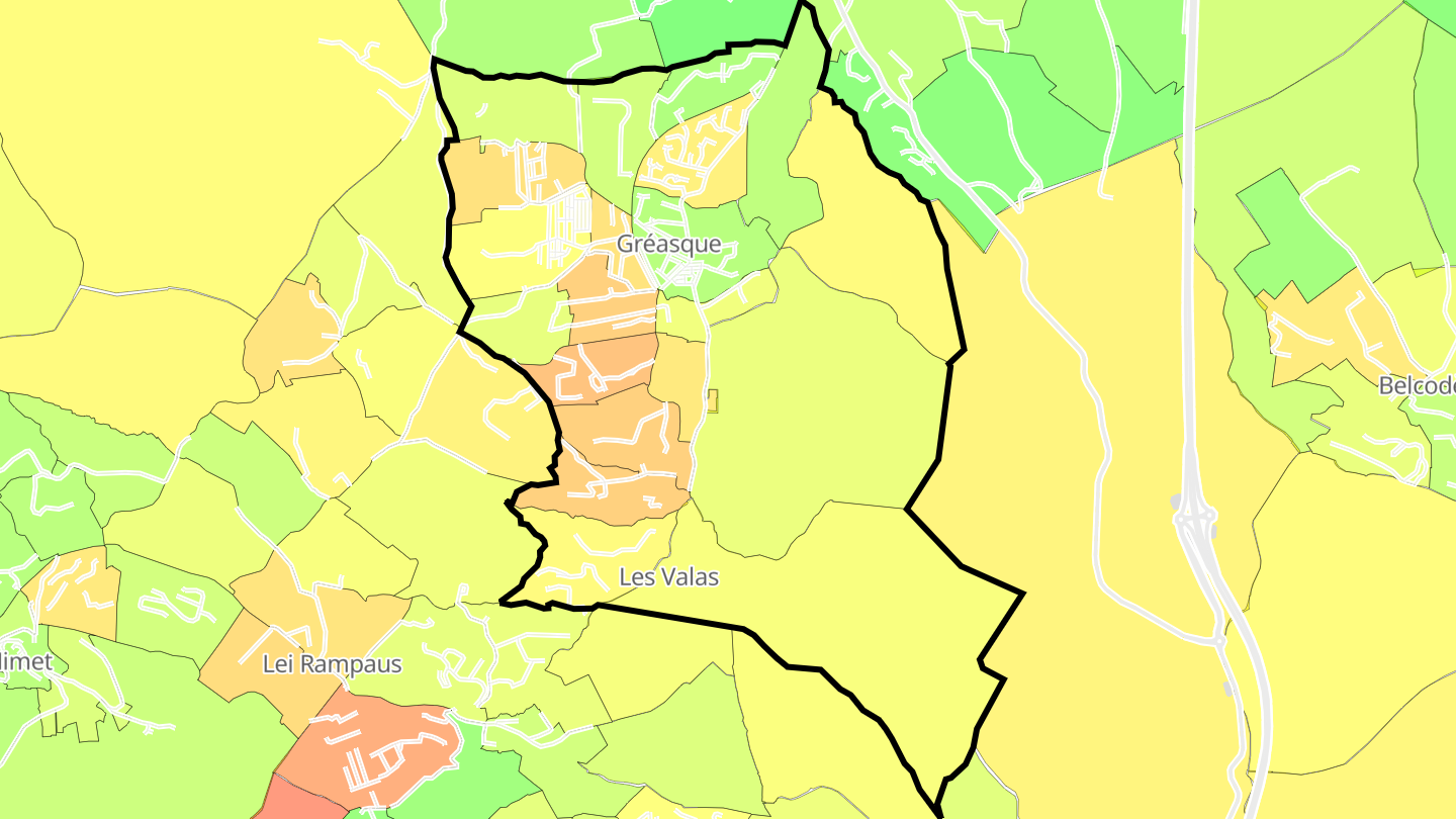 Carte des prix de l'immobilier Gréasque