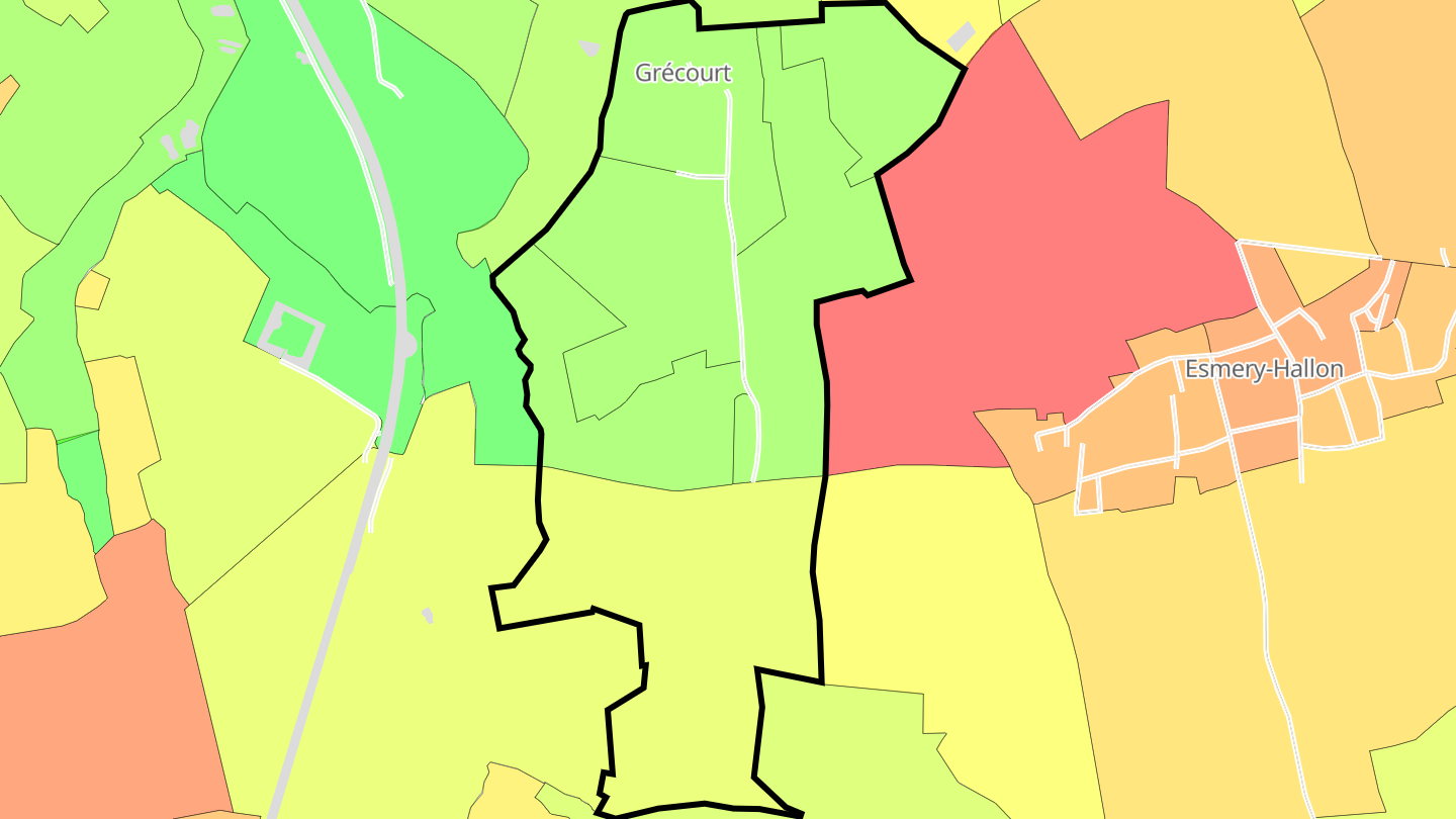 Carte des prix de l'immobilier Grécourt