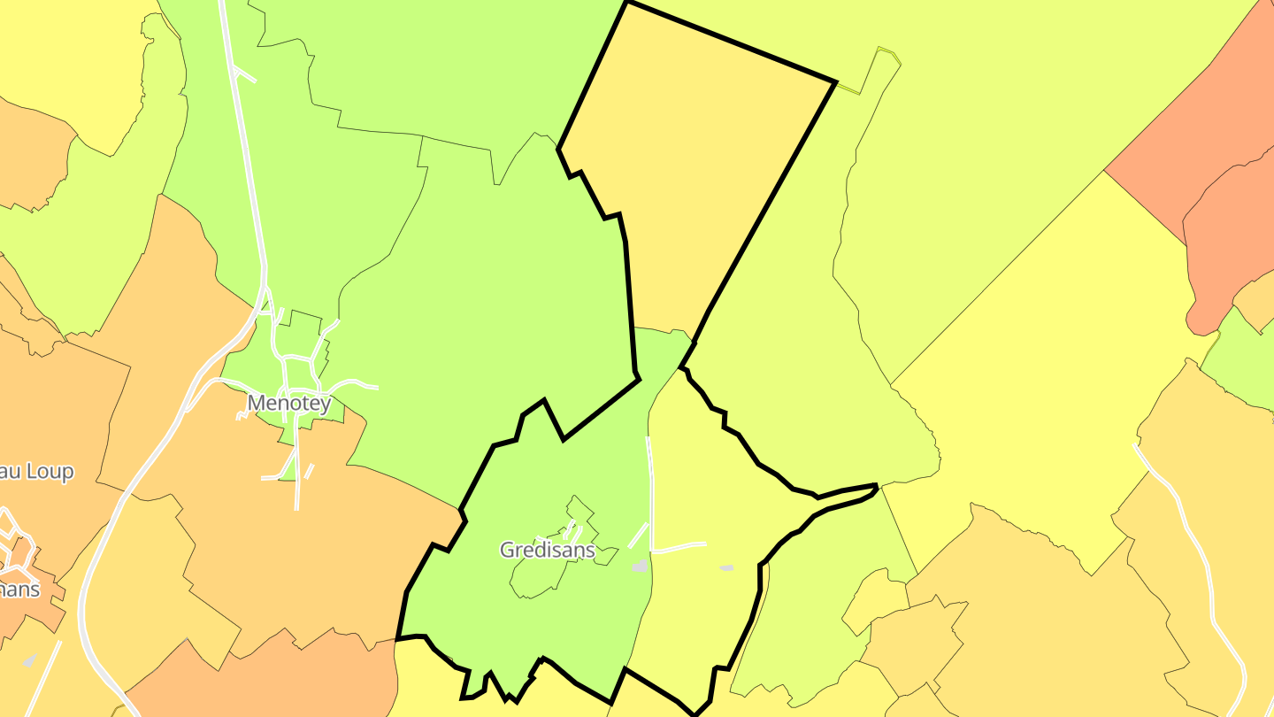Carte des prix de l'immobilier Gredisans