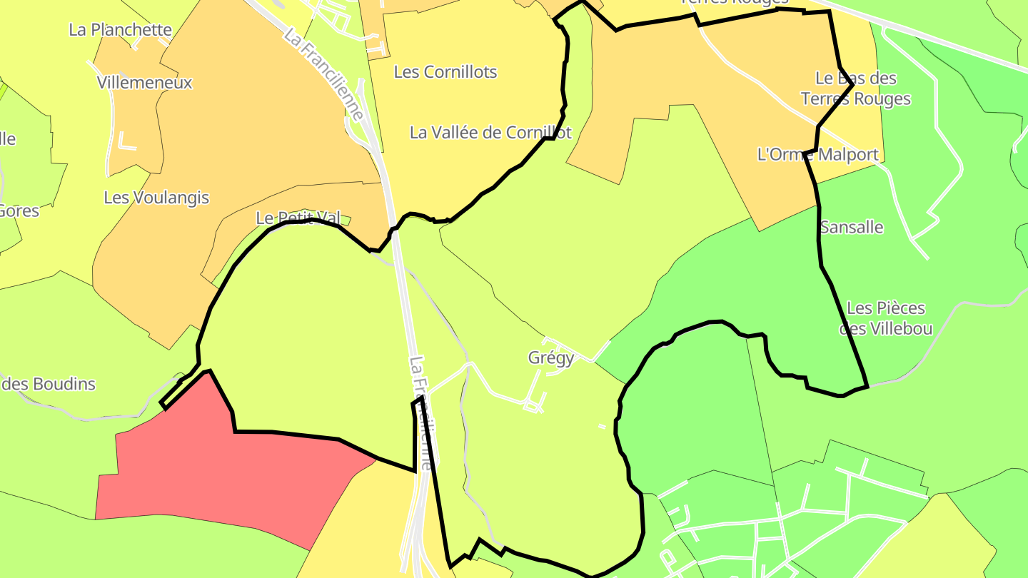 Carte des prix de l'immobilier Grégy-sur-Yerre