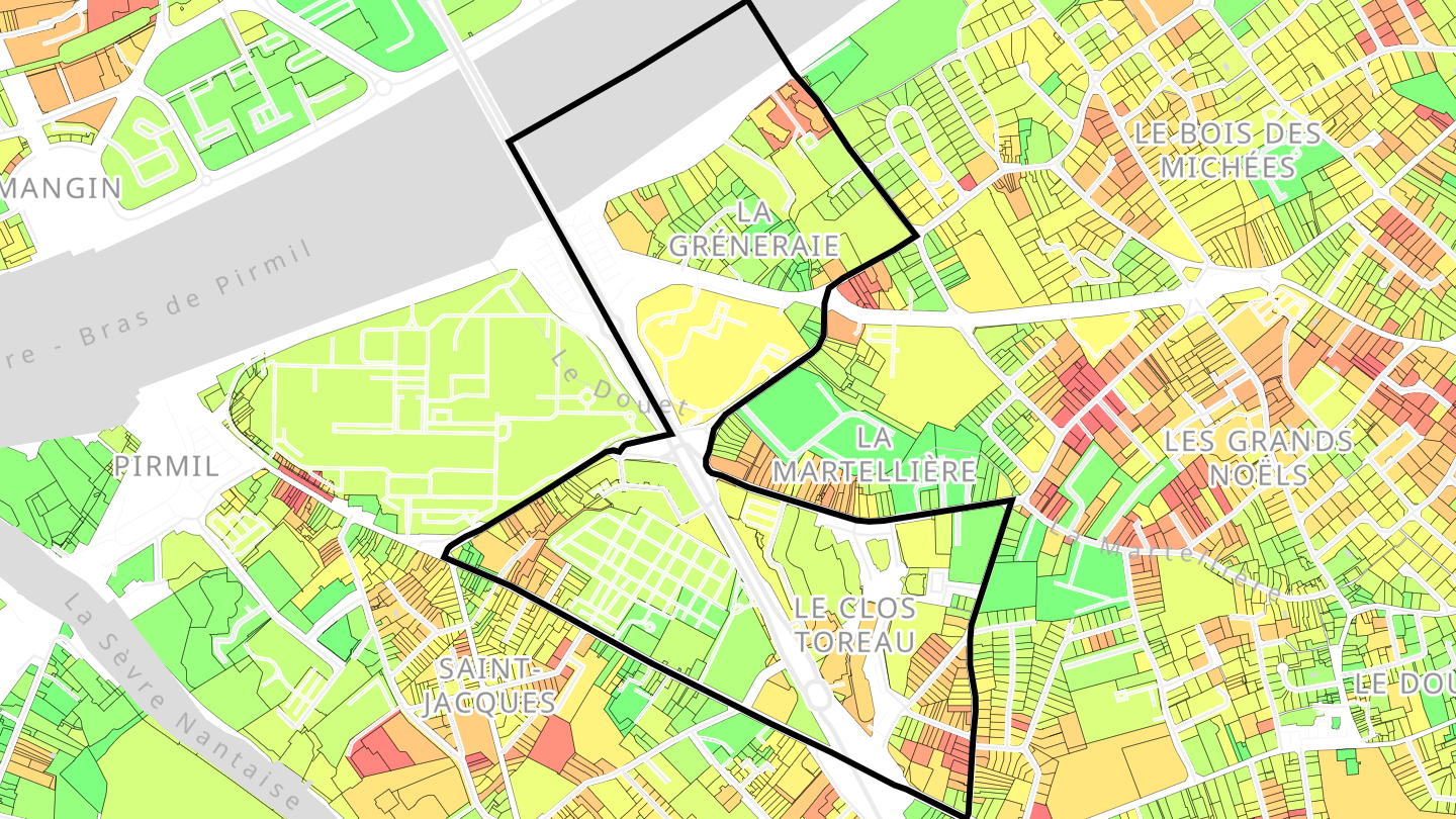 Carte des prix de l'immobilier Gréneraie - Clos Toreau