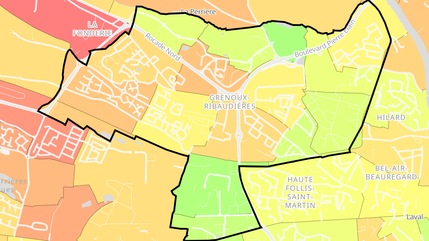 Carte des prix de l'immobilier Grenoux-Ribaudières