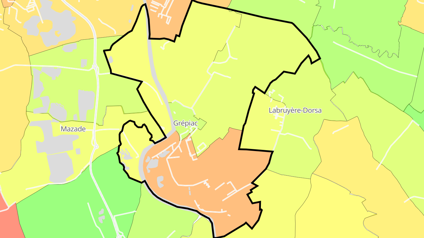Carte des prix de l'immobilier Grépiac