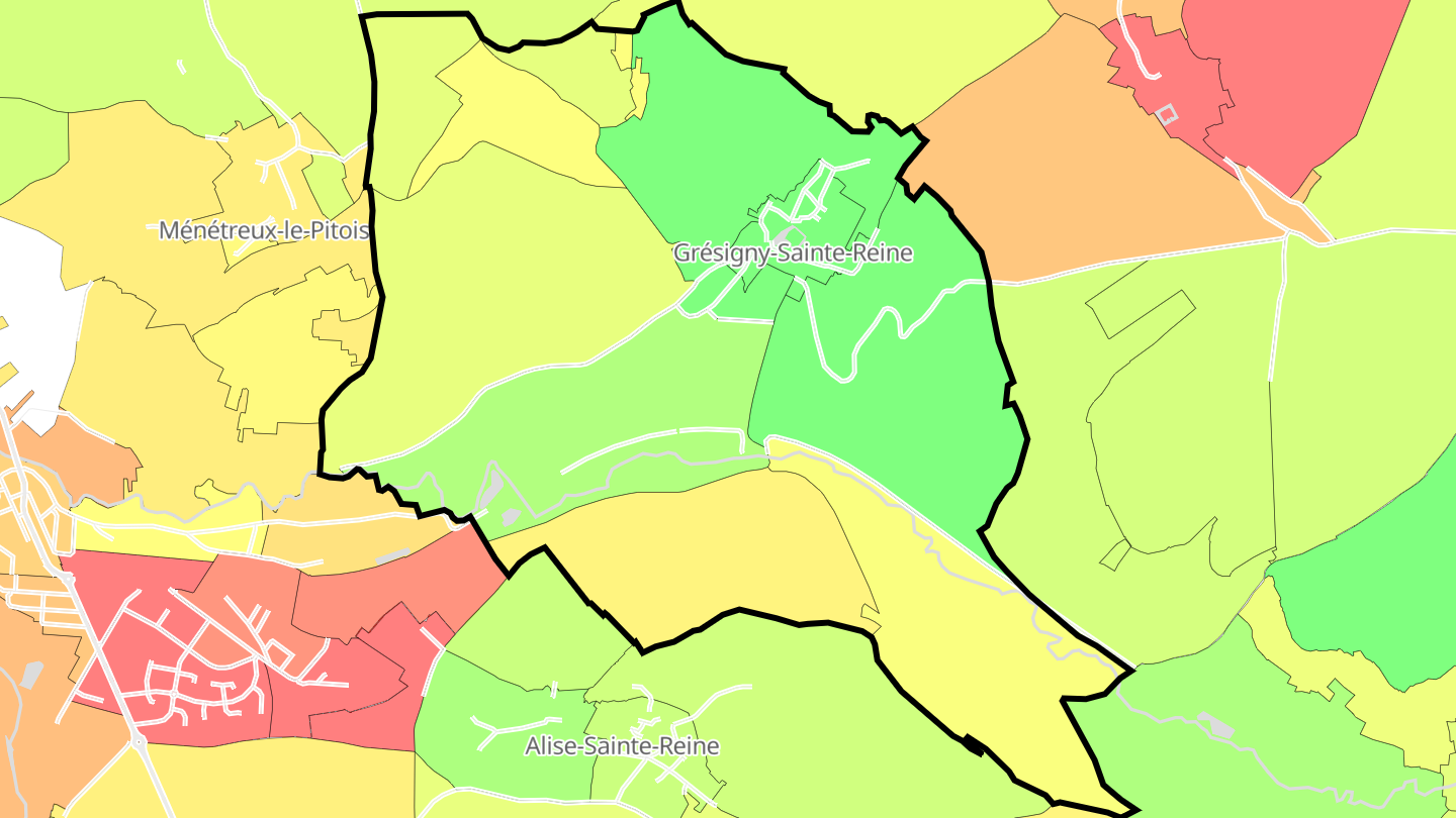 Carte des prix de l'immobilier Grésigny-Sainte-Reine