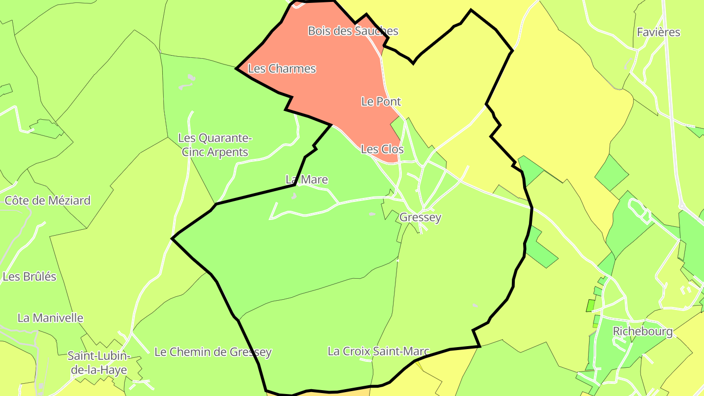 Carte des prix de l'immobilier Gressey
