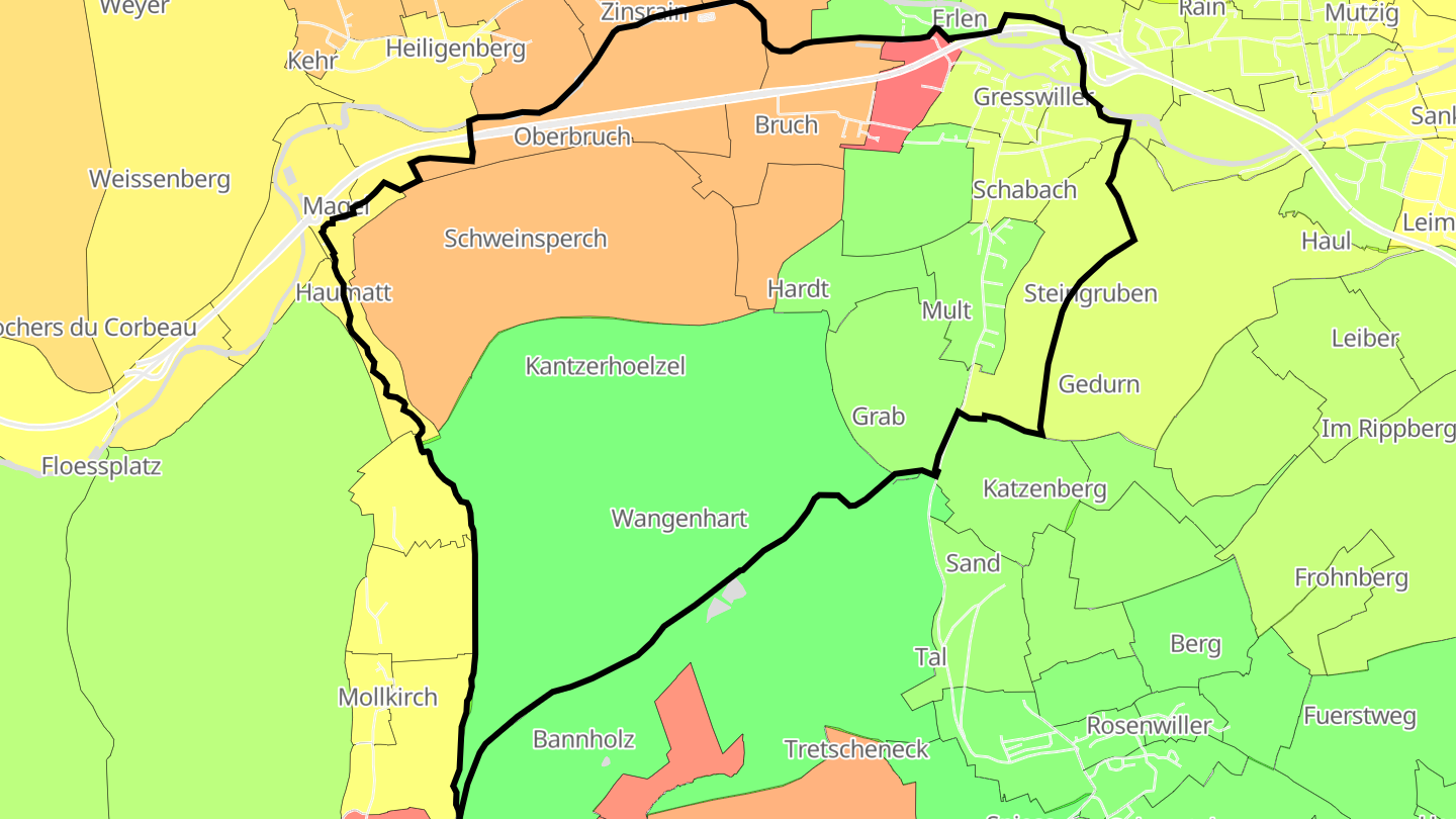 Carte des prix de l'immobilier Gresswiller
