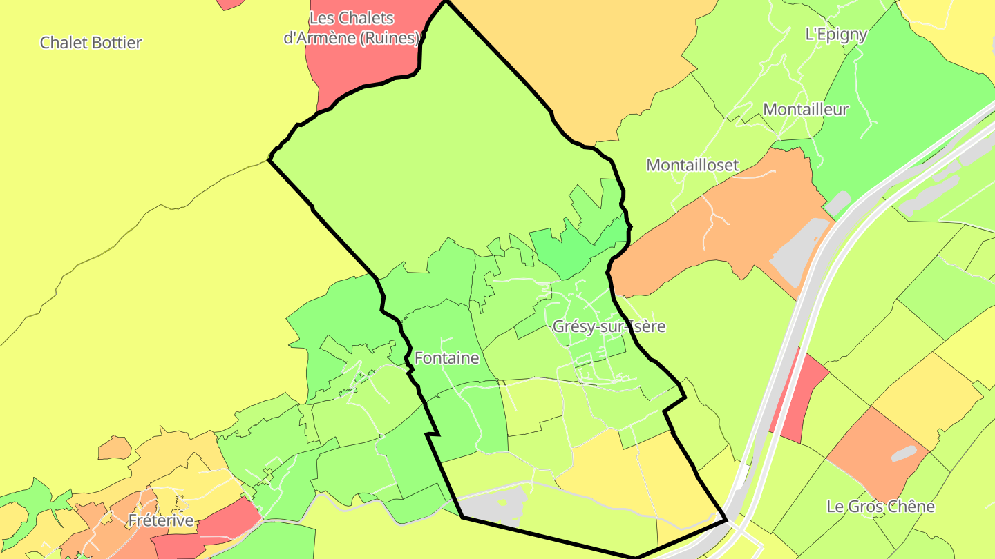 Carte des prix de l'immobilier Grésy-sur-Isère
