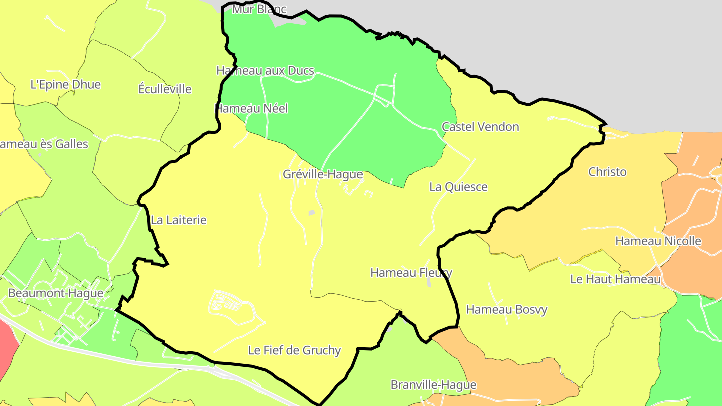 Carte des prix de l'immobilier Gréville-Hague