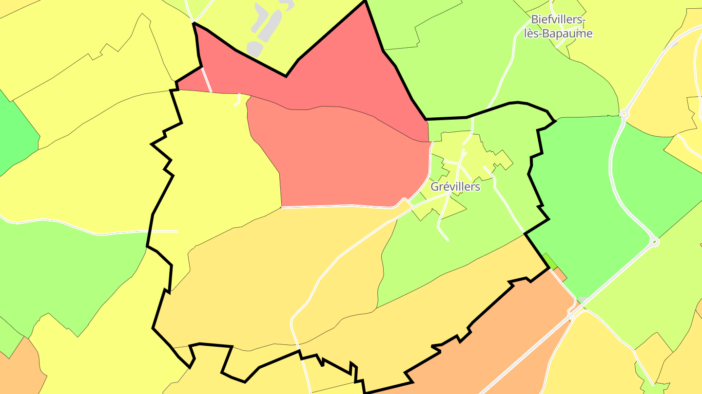 Carte des prix de l'immobilier Grévillers